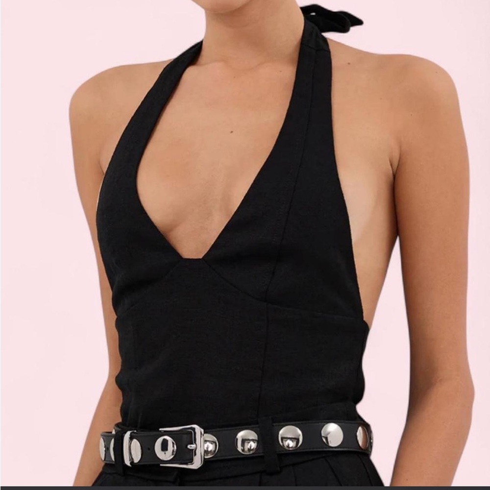 DISSH Black Linen Halter